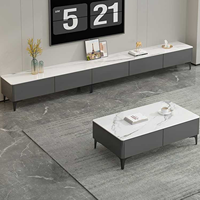 Meuble TV pour salon, table basse en ardoise, combo pour petits appartements, support TV du sol au plafond