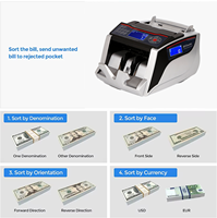 2825A Convient pour l'Inde, l'Europe, le dollar américain, la livre sterling et autres devises de la machine de comptage de billets de banque