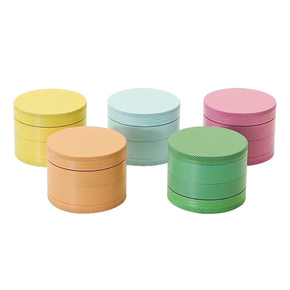 Qianxun wholesale 4 Layer 63mm Smoking Aluminum Alloy Spice Crusher Rubber Paint Tobacco Herb Grinder