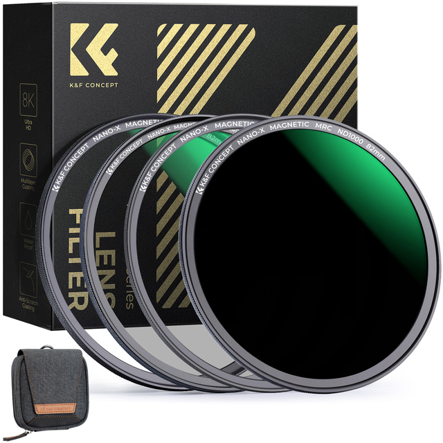 K&F Concept 43-95mm MCUV+CPL+ND1000+Adapter Ring Magnetic 4 in 1 Lens Filter Kit Waterproof Scratch-Resistant Anti-Reflection