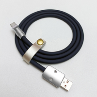 2024 Cable cargador de aleación de Zinc colorido más vendido Usb A a tipo C 66W Cable DE DATOS rápido Cable de silicona personalizado de carga de teléfono
