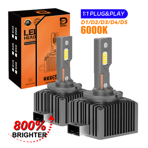Ampoules de phares LED Redsea série D D1s/D2s/D3s/D4s/D8s 110W 11000LM 12V Neuves 6000K pour Elantra X6 Golf, ajustement universel - Product Image 2