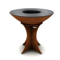 Table de foyer en acier Corten, barbecue en métal, barbecue en bois