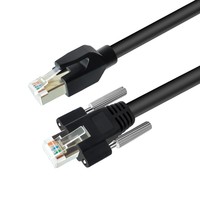 Câble Ethernet noir double blindage 100 Mbps avec verrouillage pour caméra industrielle