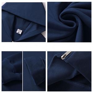 Hoodies zippés personnalisés sans cordon, coupe ample et carrée, en polaire, de haute qualité pour hommes – Nouveauté très demandée - Product Image 4