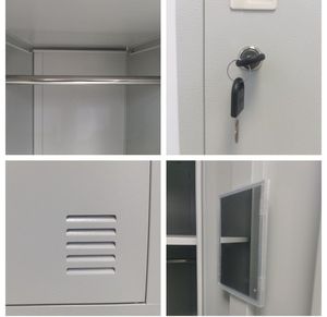 Armoire de rangement en acier pour vêtements, 2 niveaux, 4 portes, placard, garde-robe, métal, vestiaire de gym, école - Product Image 5
