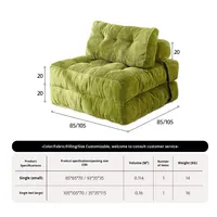 Sofá Cama Plegable Multifuncional de Alta Densidad Relleno de Esponja para Apartamentos Pequeños, Diseño Moderno de Tela, Hotel, Hospital