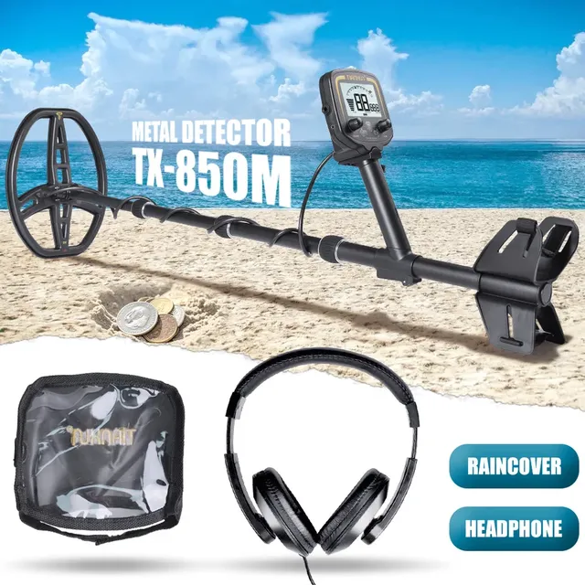 TX-850M Professional High Accuracy Metal Detector New Advanced DSP Chip Adjustable Length Larger LCD Display 11" Waterproof Coil