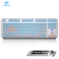 Clavier mécanique de jeu AULA F3087, nouveau, RGB, 87 touches, anti-ghosting, avec connexion sans fil Type-C et hot-swap pour tablette/ordinateur de bureau