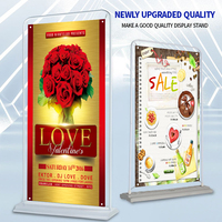 Promotion intérieur publicité bannière support pliant présentoir en forme de porte accessoires d'affichage