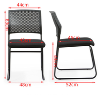 Vente chaude moderne bureau métal cadre tissu sans bras empilable salle de formation empilable chaises de conférence en plastique pour haut d'attente