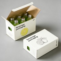 Boîte en papier biodégradable pour soda et eau gazeuse, flexographie, 6/8 packs de bouteilles de jus, boîte en papier avec logo personnalisé, boîte cadeau écologique