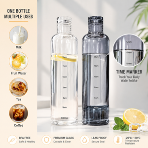 Botella de agua Beeman de 500 ml con marcador de tiempo, a prueba de fugas, libre de BPA, reutilizable, deportiva, de plástico. - Product Image 4