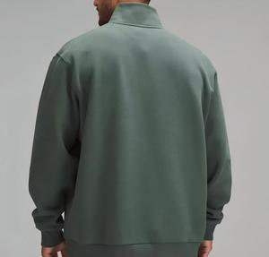 Sudadera con logotipo personalizado sostenible <span class=keywords><strong>y</strong></span> respetuoso con el medio ambiente Jersey Quarter Zip Sudadera de punto de algodón orgánico de bambú cuello simulado - Product Image 5
