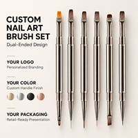 Ensemble de stylos à ongles multifonctions double face, pinceaux carrés, ronds, plats et biseautés, outil de peinture au gel pour ongles avec logo personnalisé