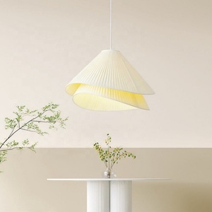 Lampada <span class=keywords><strong>a</strong></span> <span class=keywords><strong>Sospensione</strong></span> Lunga con Paralume <span class=keywords><strong>a</strong></span> Campana in Tessuto <span class=keywords><strong>a</strong></span> Doppio Strato, Luce Bianca Calda 3000K, per <span class=keywords><strong>Camera</strong></span> <span class=keywords><strong>da</strong></span> <span class=keywords><strong>Letto</strong></span> e Casa - Product Image 1