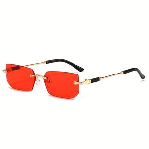 Lunettes de soleil carrées métalliques rétro personnalisées 2025 pour hommes et femmes, protection UV400, sans monture, pour hommes et femmes - Product Image 5