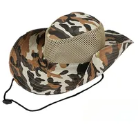 Chapeaux de pêcheur en maille camouflage à large bord, chapeau de plage, protection UV, respirant, pour la chasse, la pêche, l'escalade, la randonnée, chapeau de soleil pour hommes en plein air