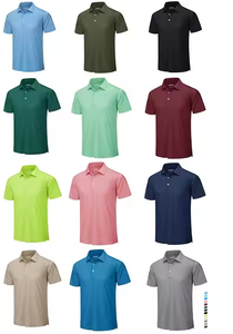 Chemise à manches courtes pour homme, broderie personnalisée, impression, haute qualité, séchage rapide, respirante, uniformes de sport de golf, 100% coton - Product Image 2