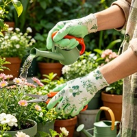 Gants de jardinage en latex résistants aux perforations, imperméables, anti-coupures, durables, respirants, motif feuilles pour l'entretien des fleurs et des succulentes