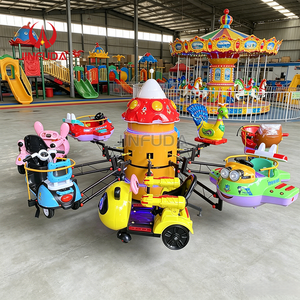 Manège <span class=keywords><strong>pour</strong></span> enfants sur un <span class=keywords><strong>petit</strong></span> carrousel, équipement de <span class=keywords><strong>parc</strong></span> d'attractions, carrousel électrique rotatif miniature en forme d'avion à 8 places - Product Image 6