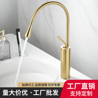 Robinet de lavabo en cuivre à poignée unique, monotrou, à montage sur comptoir, avec cartouche en laiton, marque privée sous licence L-851, pour salle de bain