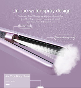 Affichage LED haut de gamme 2 en 1 <span class=keywords><strong>lisseur</strong></span> et bigoudi fonction ultrasonique pulvérisation vapeur froide PTC chauffage fers à cheveux - Product Image 2