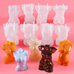 Molde de Resina Enfeites Do Suporte Do Corpo Do Silicone Molde De Resina Molde Modelo Masculino Feminino Silicone Corpo Vela Molde 8 Formas Do Corpo 3D Flexível - Product Image 2