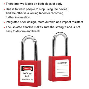 Cadenas de verrouillage industriel BOZZYS - Cadenas LOTO en acier à clé identique BOZZYS de 38 mm avec manille en acier rouge conforme à la norme OSHA - Product Image 4