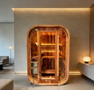 Sauna Interior y Exterior de Madera Sólida con Vidrio Panorámico - Product Image 1