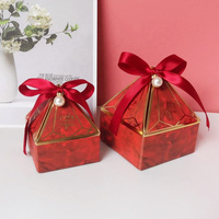 Nouveau Design pagode-forme ruban papier boîte bonbons chocolat boîte mariage fête décor doux cadeau emballage conteneur