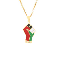 Collier tendance de style hip-hop de haute qualité, plaqué or 18 carats, en acier inoxydable, avec pendentif cheval