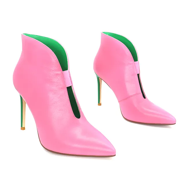 Pink Heels Shoes Fashion Women Custom Stiletto Heel Boots