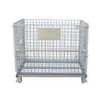 Cage de stockage de pneus pliable en acier galvanisé durable avec une capacité de 1000 kg pour entrepôt.