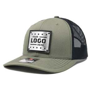 Casquette snapback de haute qualité avec logo personnalisé en cuir, en coton noir et maille, Gorras Richardson 112 Trucker Hat - Product Image 6