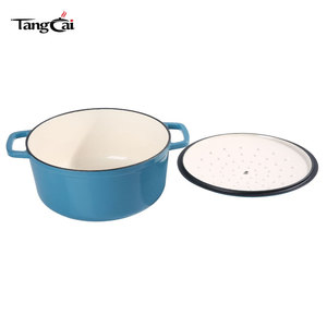 Juego de Utensilios de Cocina de Hierro Fundido Esmaltado, <span class=keywords><strong>Olla</strong></span> Grande y <span class=keywords><strong>Caldero</strong></span> con Apariencia Metálica Duradera y Delicada para Cocinar - Product Image 4