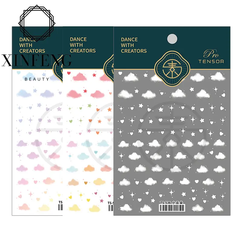 Kawaii New Hot New Nail Art Decorations Sticker Self-adhesive Back Glue Nail Supplies Star Cloud for Summer Nails Foil Decal