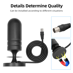 <span class=keywords><strong>Antena</strong></span> de <span class=keywords><strong>TV</strong></span> <span class=keywords><strong>Casera</strong></span> con Conector VHF/UHF DVB-T, Amplificador de Señal de 470-860 MHz, Barril Magnético de Goma, HDTV <span class=keywords><strong>Digital</strong></span> <span class=keywords><strong>para</strong></span> Interiores - Product Image 3