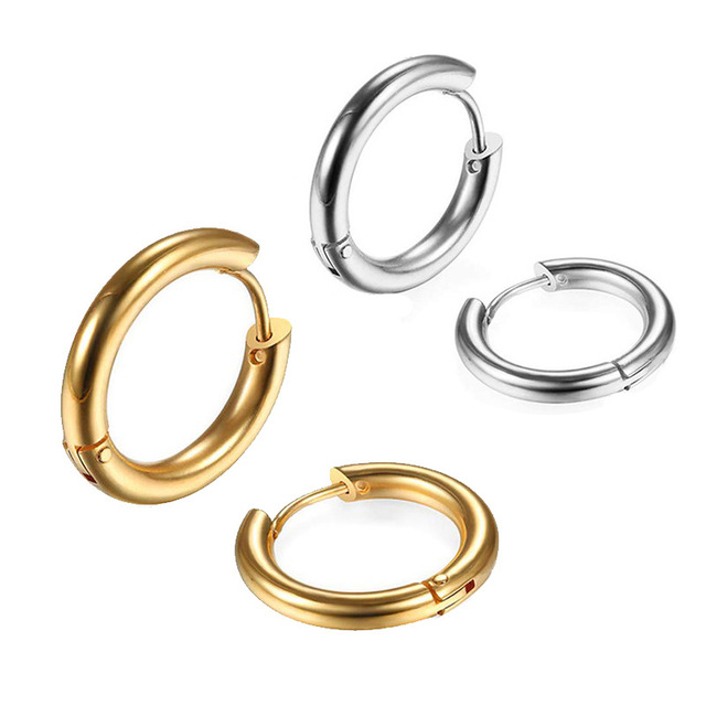 Factory Wholesale Jewelry Huggie Earring Stainless Steel Gold Hoop Earrings and Nose Rings