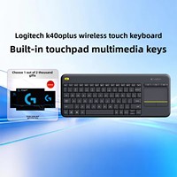 Logitech K400Plus 2.4Ghz Keyboard Laptop Nirkabel Ukuran Penuh Bahasa Inggris Multimedia Sentuh Kapasitif Tahan Lama Kantor Portabel untuk Mengetik