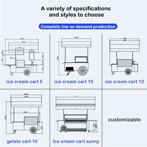 Prosky Ice Cream Mobile Kiosk Trolley Electric Tricycle Vending Mobile Food Cart