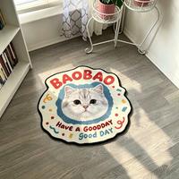 Tapis touffeté personnalisé en forme d'animal, tapis décoratif irrégulier mignon en forme de chat, tapis de sol personnalisé avec logo, tapis de dessin animé pour animaux de compagnie pour la maison