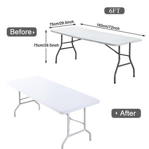 Einfarbige, rechteckige Tischdecke, individuell anpassbar, 4ft, 6ft, 8ft Spandex-Tischbezüge für Hochzeiten, Partys und Events - Product Image 6