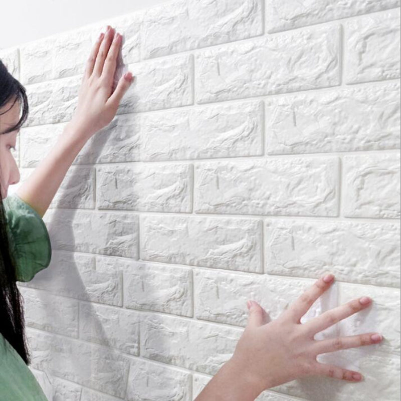 Self Adhesive 3D Foam Brick Decorative Foam Wall Sticker Roll For Living Room Decor