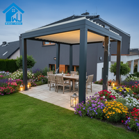 Pergola bioclimatique en aluminium Sweet Home, à toit solide à lames orientables motorisées, sur mesure, pour balcon, terrasse extérieure, auvent pare-soleil