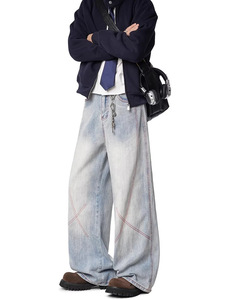 Pantalones Vaqueros Kans Pocket para Hombre, con Detalle de Solapa Kanji, Corte Relajado, Proveedor Chino - Product Image 2
