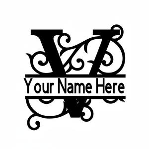 Monograma personalizado letra V decoración de pared de boda diseño inicial personalizable para decoración del hogar - Product Image 1