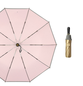 Parapluie <span class=keywords><strong>Anti</strong></span> <span class=keywords><strong>UV</strong></span> automatique à 3 plis, 1 pièce, produits uniques à vendre, cadeau chinois, personnalisé, or, avec impression de Logo - Product Image 3