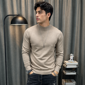 Suéter <span class=keywords><strong>de</strong></span> Punto <span class=keywords><strong>Cuello</strong></span> <span class=keywords><strong>Alto</strong></span> para <span class=keywords><strong>Hombre</strong></span>, Corte Ajustado, Liso, Manga Larga, Suave y Ligero, Varias Colores, Disponible en Stock - Product Image 2