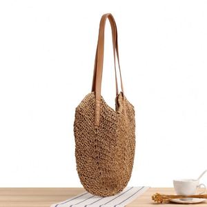 Bolso de Hombro de Paja Tejida Calada para Mujer, Novedad de Verano, Bolso de Playa de Moda, Resistente al Agua y Portátil - Product Image 2